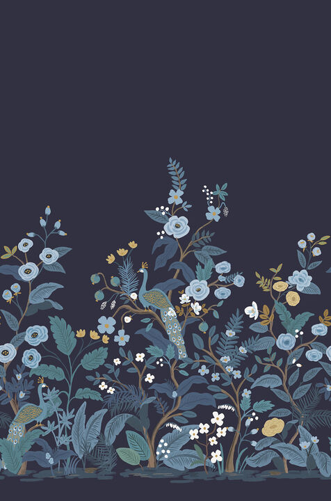 Peacock Navy Wall Mural
