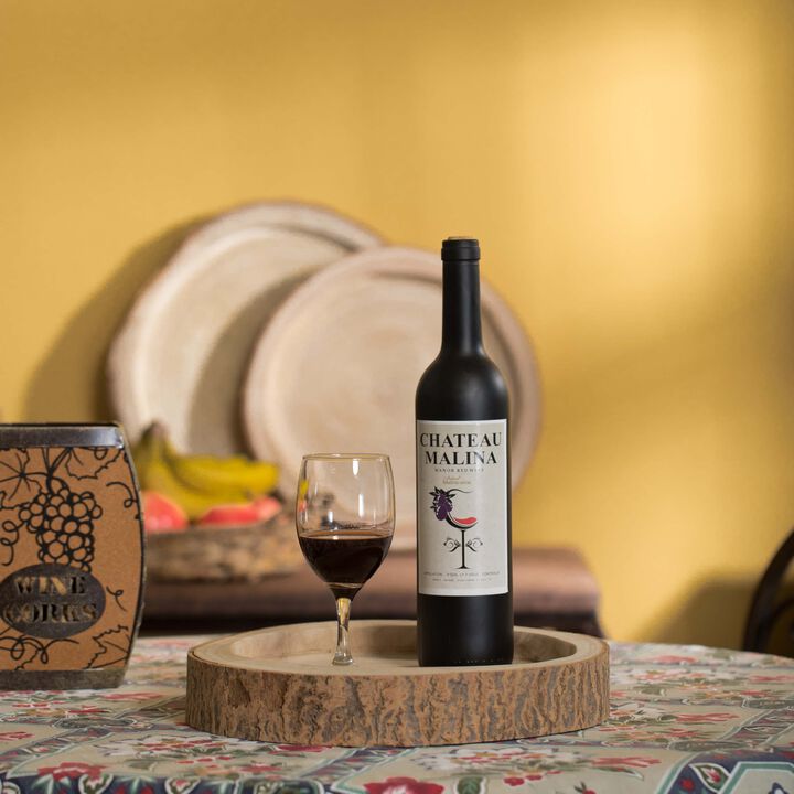 Wood Tree Bark Indented Display Tray Serving Plate Platter Charger - 12 Inch Dia