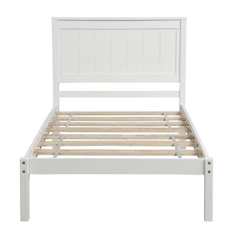 Modern Platform Bed Frame with Headboard, Wood Slat Support, Box Spring Not Necessary