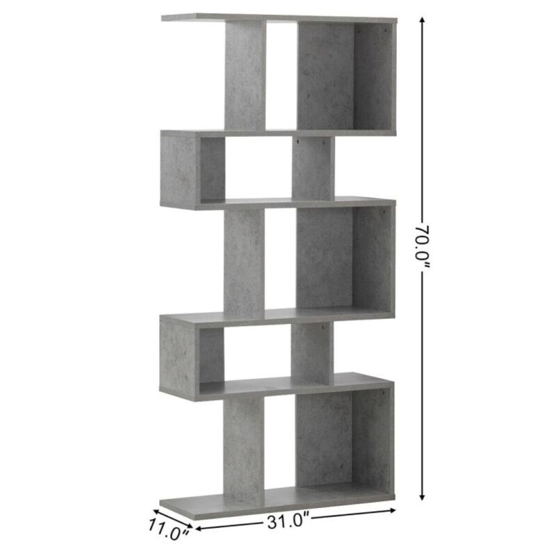 Hivvago 5 Cubes Ladder Shelf Corner Bookshelf Display Rack Bookcase