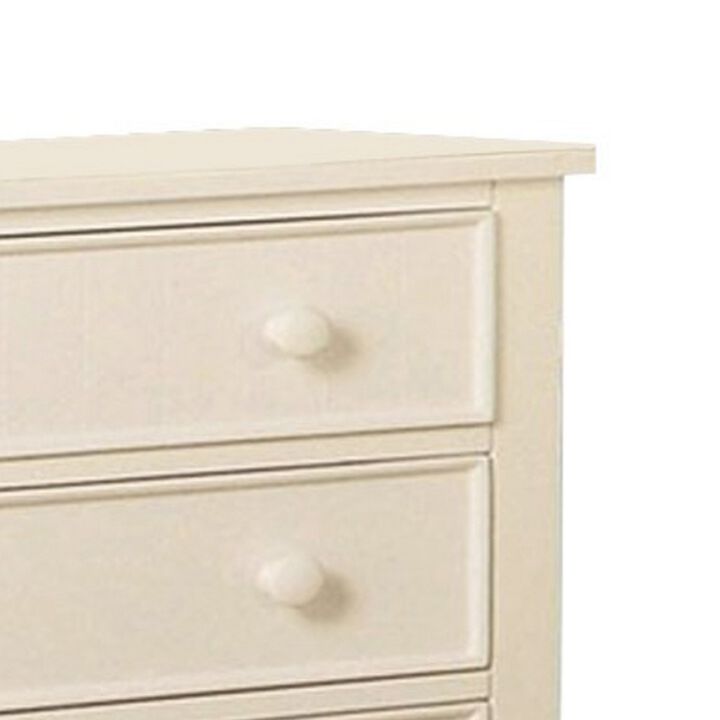 Sophisticated 5 Drawers Wooden Chest, White