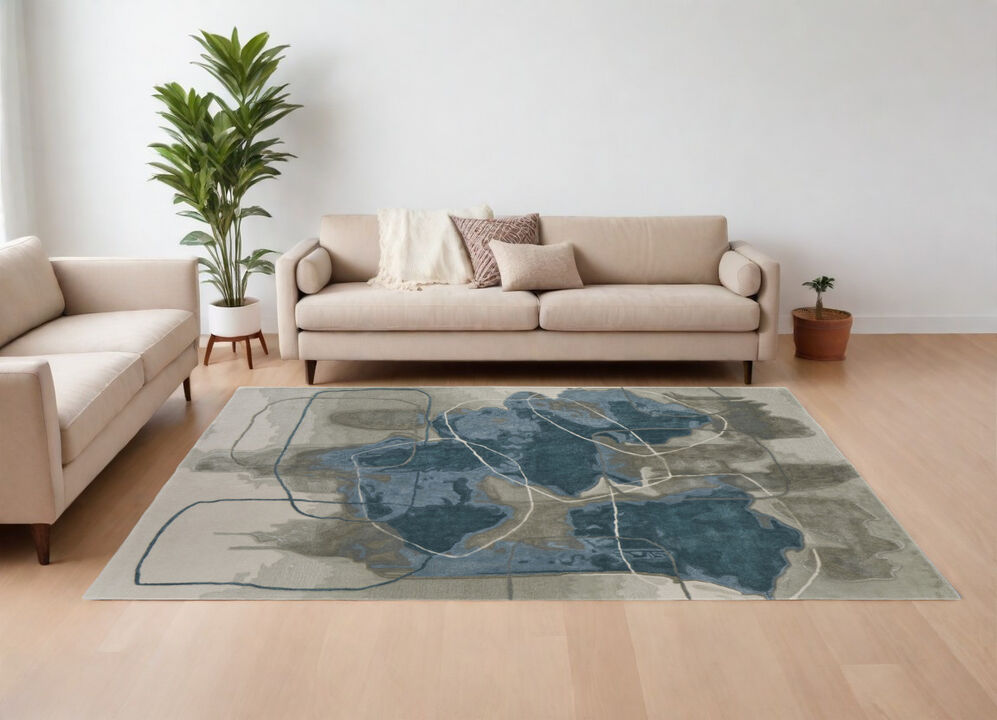 HomeRoots Abstract Hand Tufted Area Rug