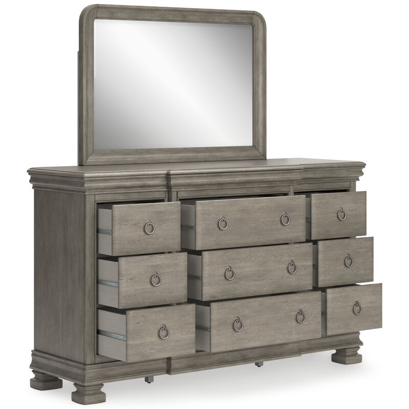 Lexorne 9 Drawer Dresser with Mirror