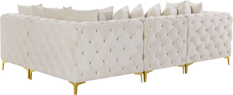 Meridian Furniture Tremblay Cream Velvet Modular Sectional image number 8
