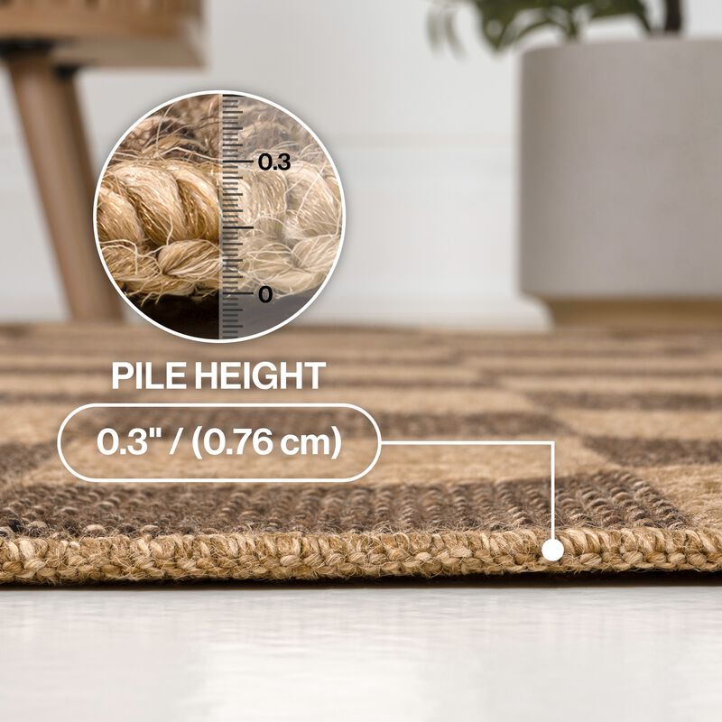 Mason Smart Jute Geometric Boho Checker Weave Indoor/Outdoor Area Rug image number 5