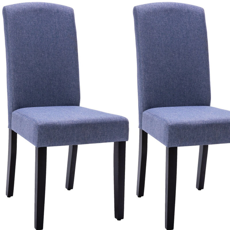 HomeRoots Set of Two Navy Blue And Black Upholstered Polyester Dining Parsons Chairs