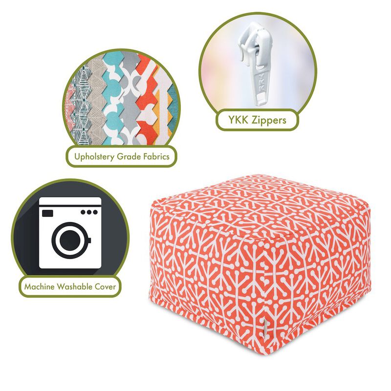 Majestic Home Goods Ottoman Pouf Aruba Orange