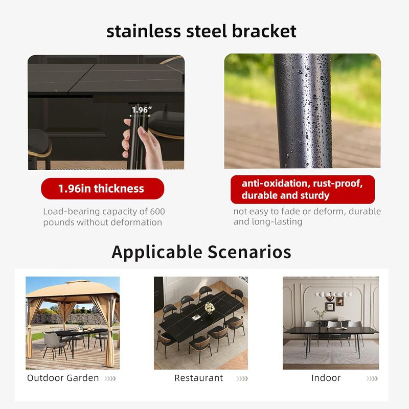 Extendable dining table, seats 6&ndash;10, 62&ndash;94"