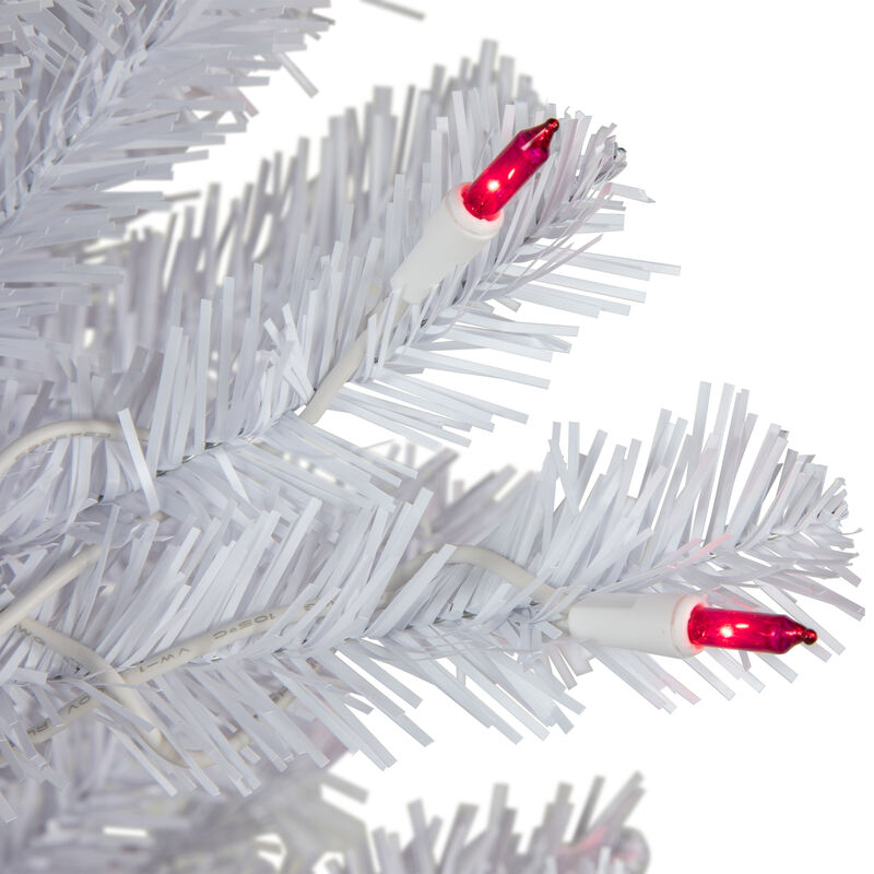 6.5’ Pre-Lit Slim Geneva White Spruce Artificial Christmas Tree  Pink Lights image number 3
