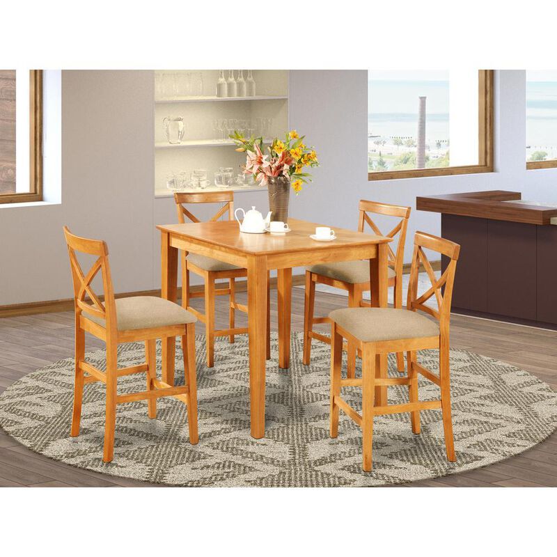 5 Pc Counter height Table-counter height Table and 4 Kitchen counter Chairs