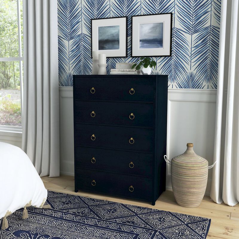 Butler Specialty Lark 5 Drawer Dresser, Navy Blue