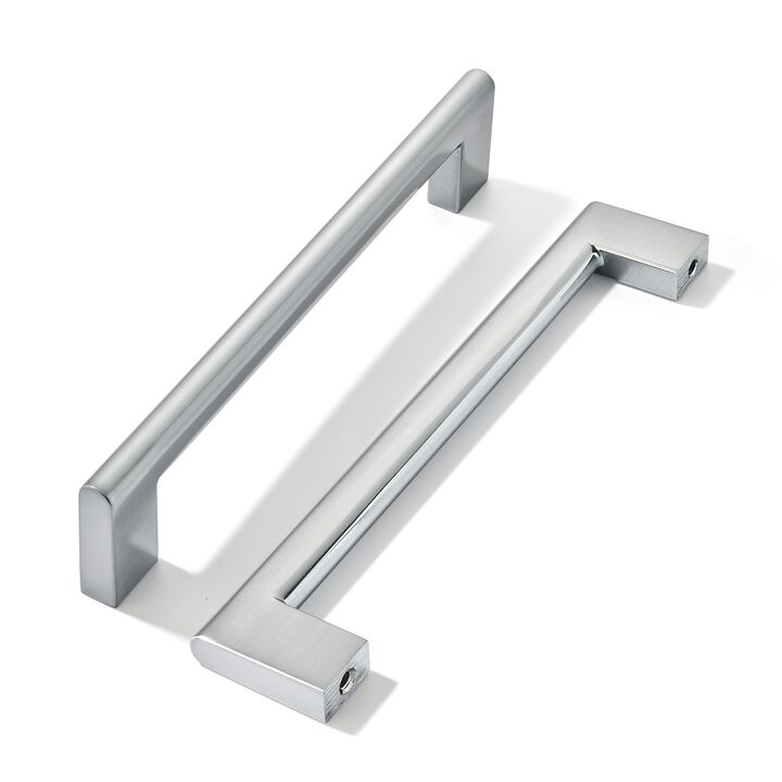 khtumeware 5 Inch Hole Center 6 Pack,Burshed Chrome Heavy Duty Solid Cabinet Pulls,Kitchen Drawer Handle, Hardware for Bathroom,