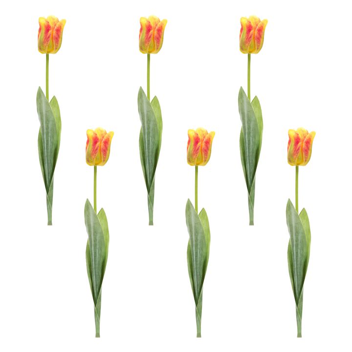 Set of 6 Artificial Tulip Stems – Lifelike Silk Flowers for Spring Decor, Table Settings & DIY Arrangements