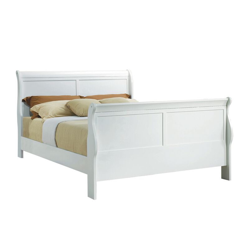 Queen Size Bedroom Set, White Finish, 2-Piece Set with Bed and Nightstand image number 2