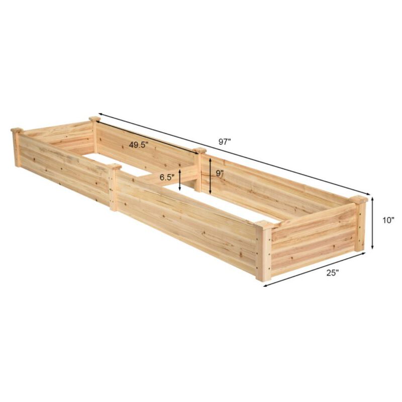 Hivvago Wooden Vegetable Raised Garden Bed for Backyard Patio Balcony