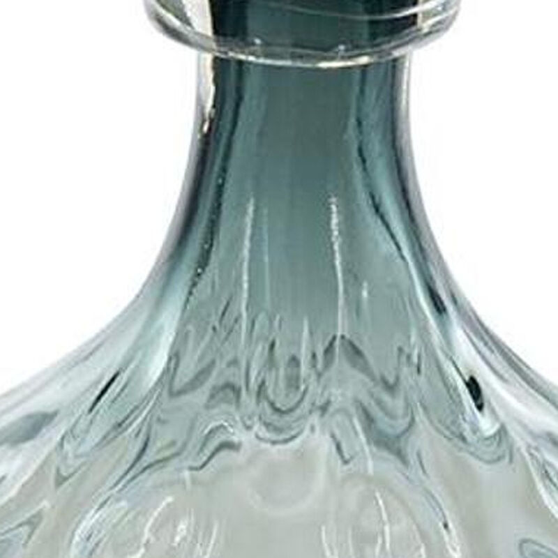 HomeRoots 13" Light Blue Hammered Glass Table Vase image number 4