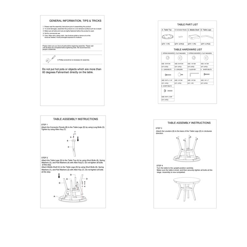 Round Top Wooden Dining Table with Boomerang Legs, Walnut Brown