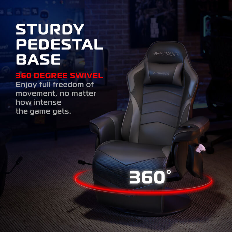 RESPAWN 900 Console Gaming Recliner with Footrest and Lumbar Support - Comfortable Ergonomic Gaming Chair with Headrest, No Wheels, Reclining, Heavy Duty, Racing Style Video Game Chairs