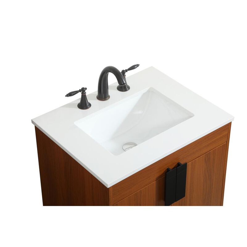 Elegant Kitchen and Bath 24 inch Single bathroom vanity in teak