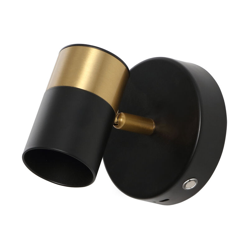 Paola 6" 1-Light Modern Adjustable Head Integrated Dimmable LED Rechargeable Wall Spotlight with Touch Sensor