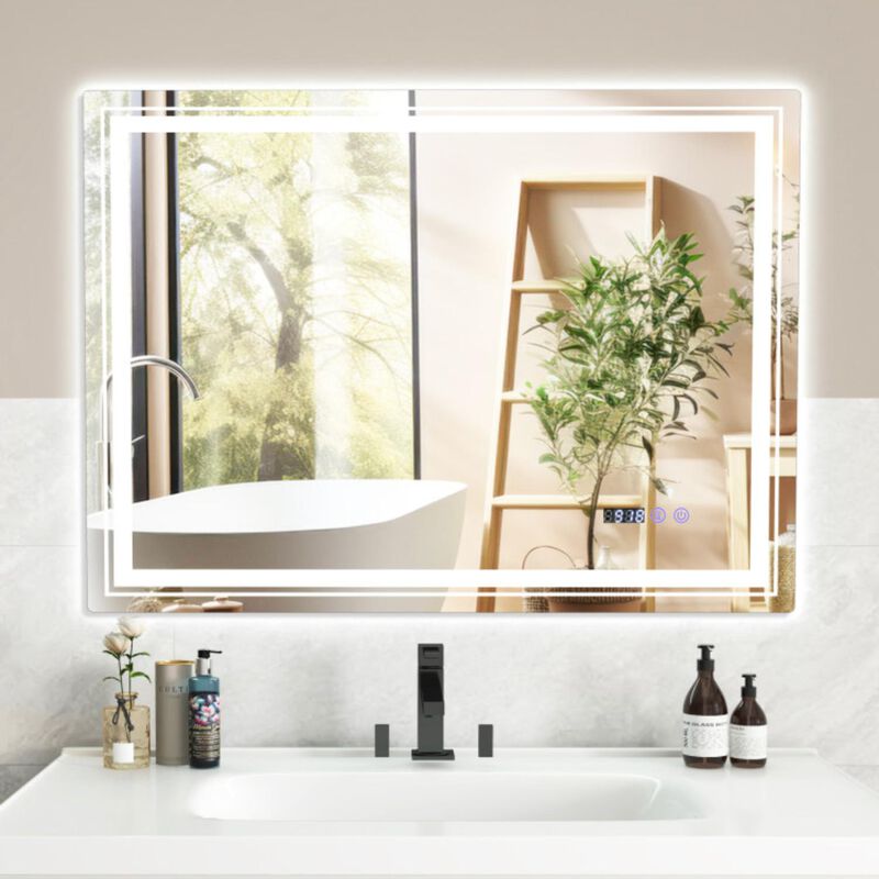 Hivvago Defogging LED Bathroom Mirror with Memory Function and Anti-Fog
