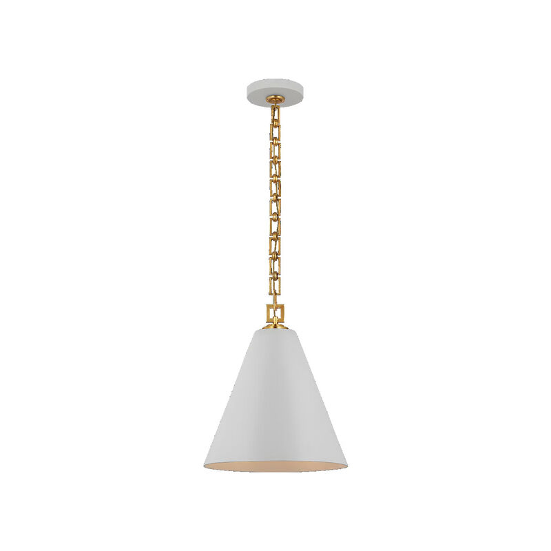 Theo Soft White & Gold Pendant image number 0