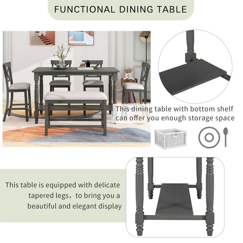 Streamdale 6-Piece Counter Height Dining Set