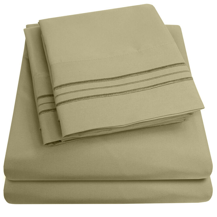 Ultra Soft 1800 Series Double Brushed Microfiber Sheet Set