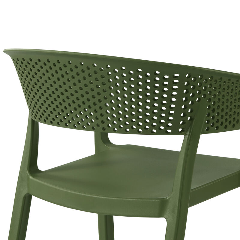 WestinTrends Outdoor Modern Stackable Plastic Resin Patio Dining Armchair (Set of 2) image number 4