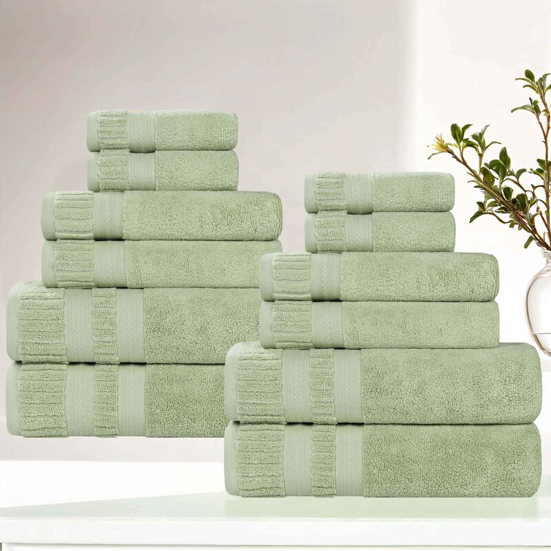 Zero Twist Cotton Towel Set Medium Weight Quick Dry Bath Towels image number 1