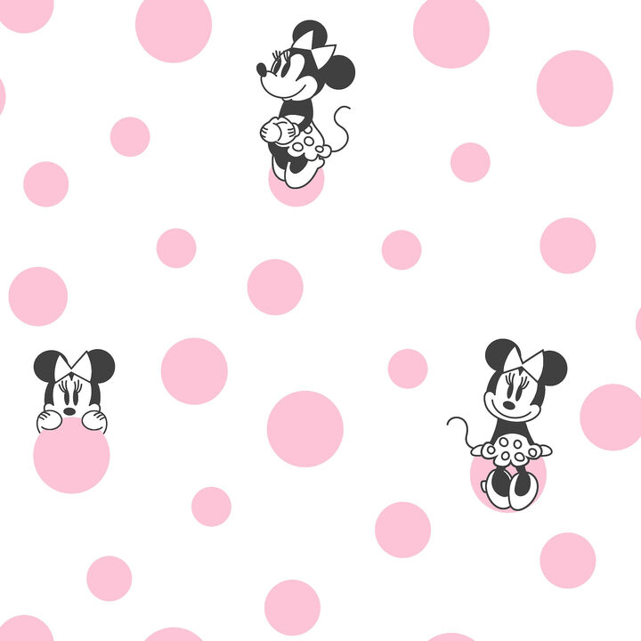 Minnie Dots Pink Wallpaper