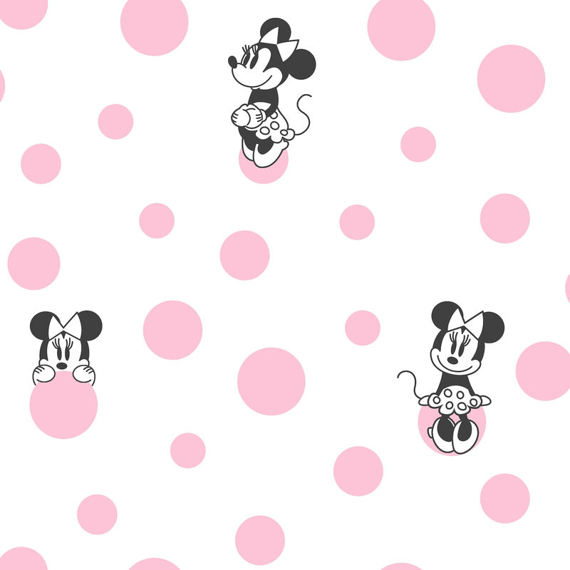 Minnie Dots Pink Wallpaper image number 0