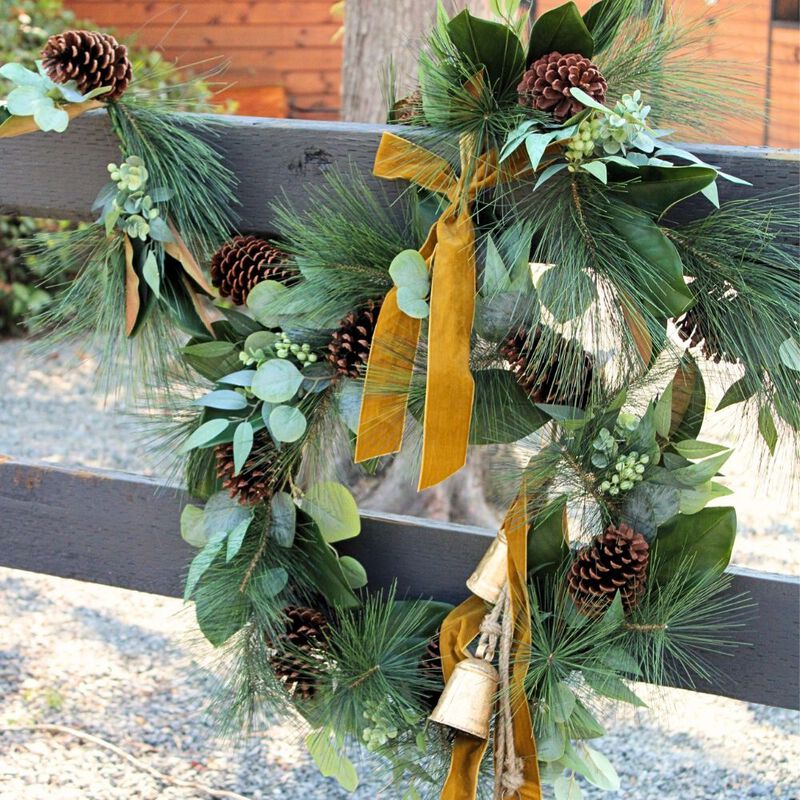 6' Magnolia, Eucalyptus, Pinecone, & Needle Pine Garland image number 7