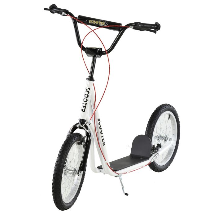 BreeBe Youth Scooter Kick Scooter, Max Load 220 LBS., with Adjustable Handlebar, 16" Inflatable Wheels, Dual Brakes