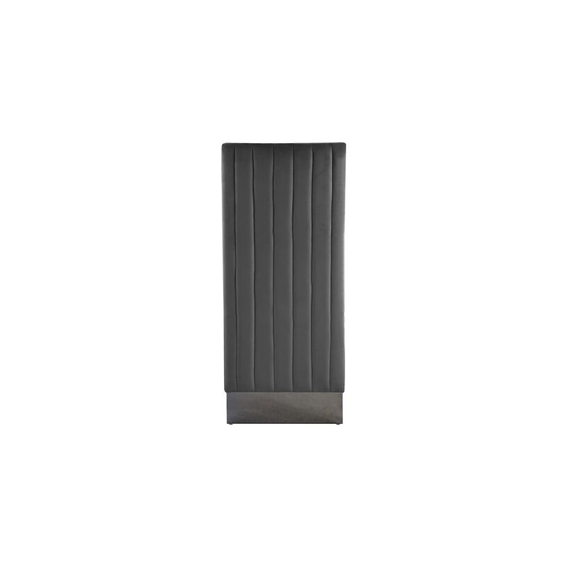 Meridian Furniture Porsha Grey Velvet Dining Chair, Set of 2