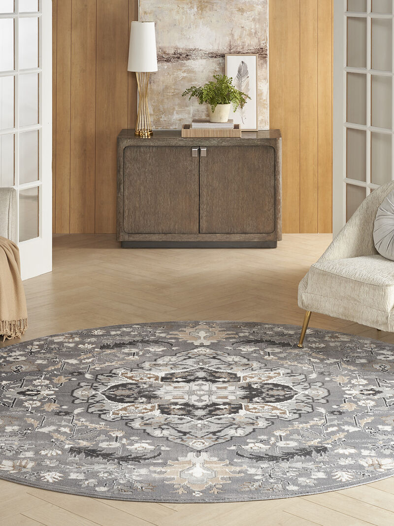 Elation ETN09 Gray 7&rsquo;10&rdquo; x Round Rug