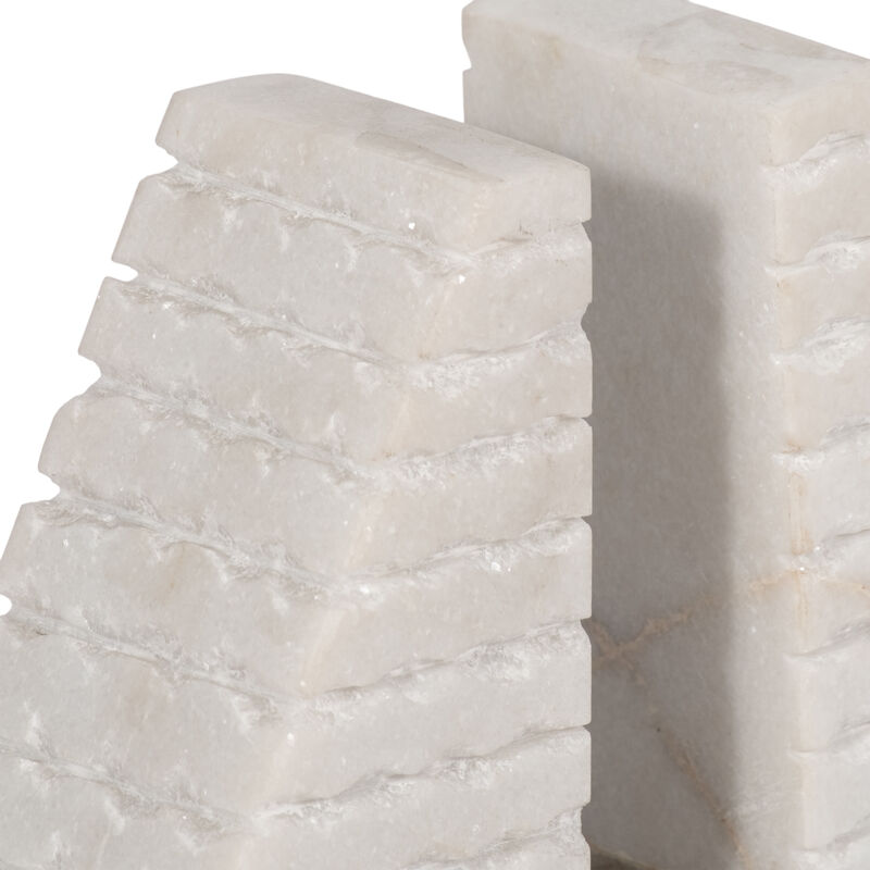 Marble 6" Pyramid Bookends Set