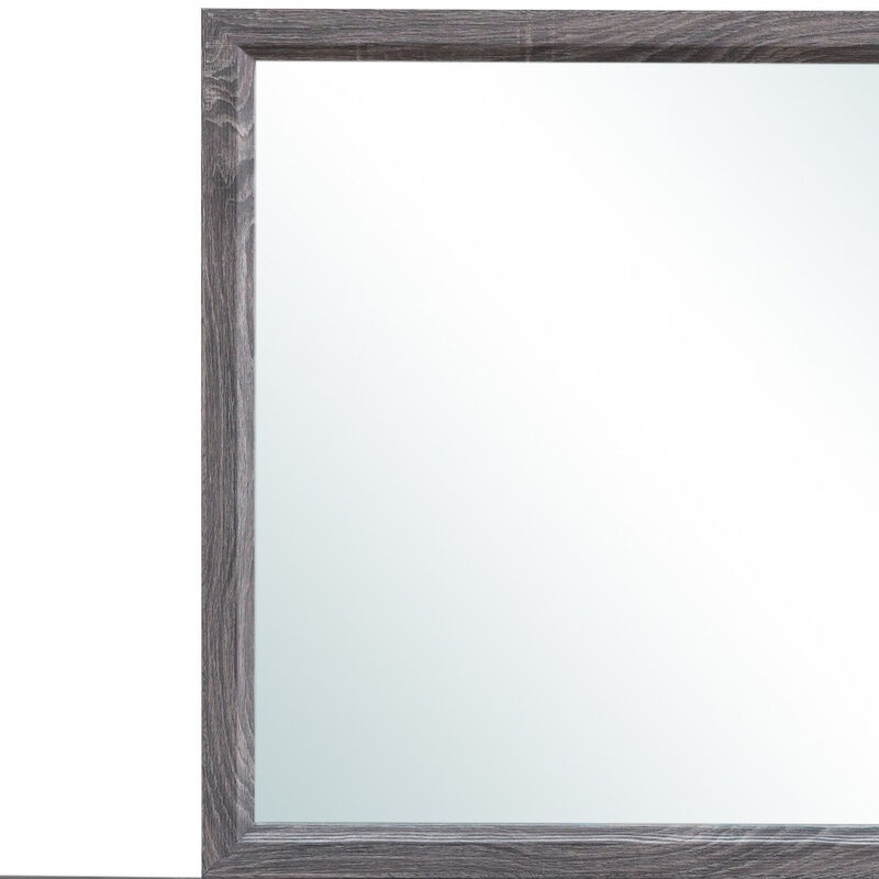 HomeRoots 35" Dark Gray Wood Framed Accent Mirror image number 3