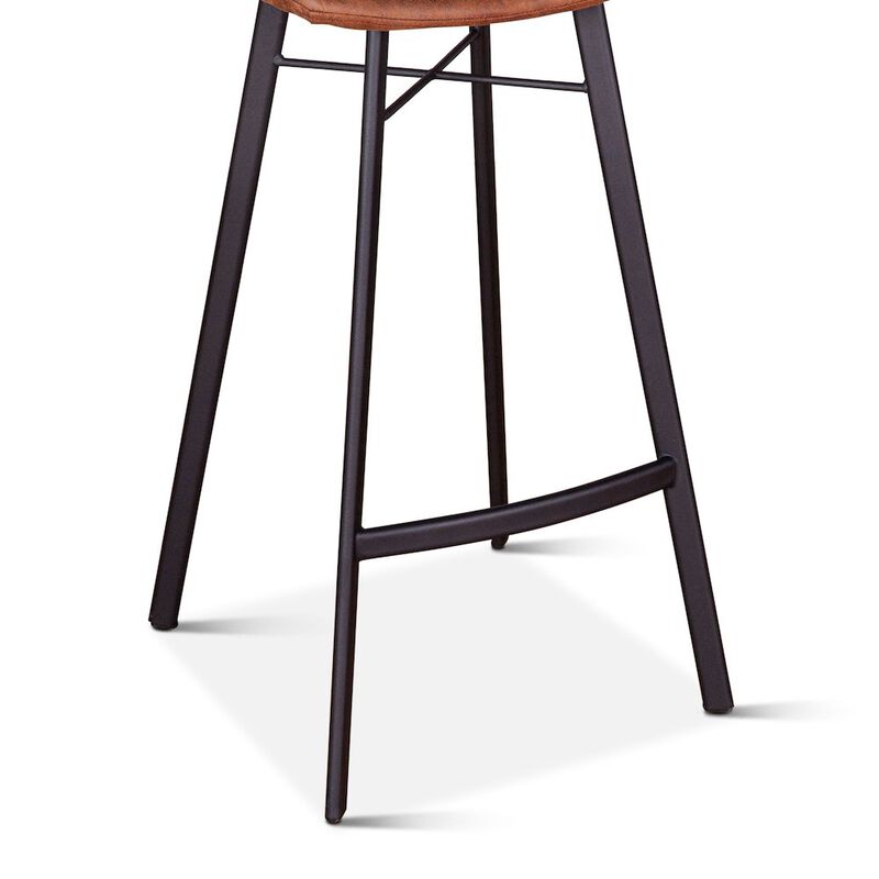 World Interiors Hudson Bar Chair in Trapper Brown Microfiber image number 3