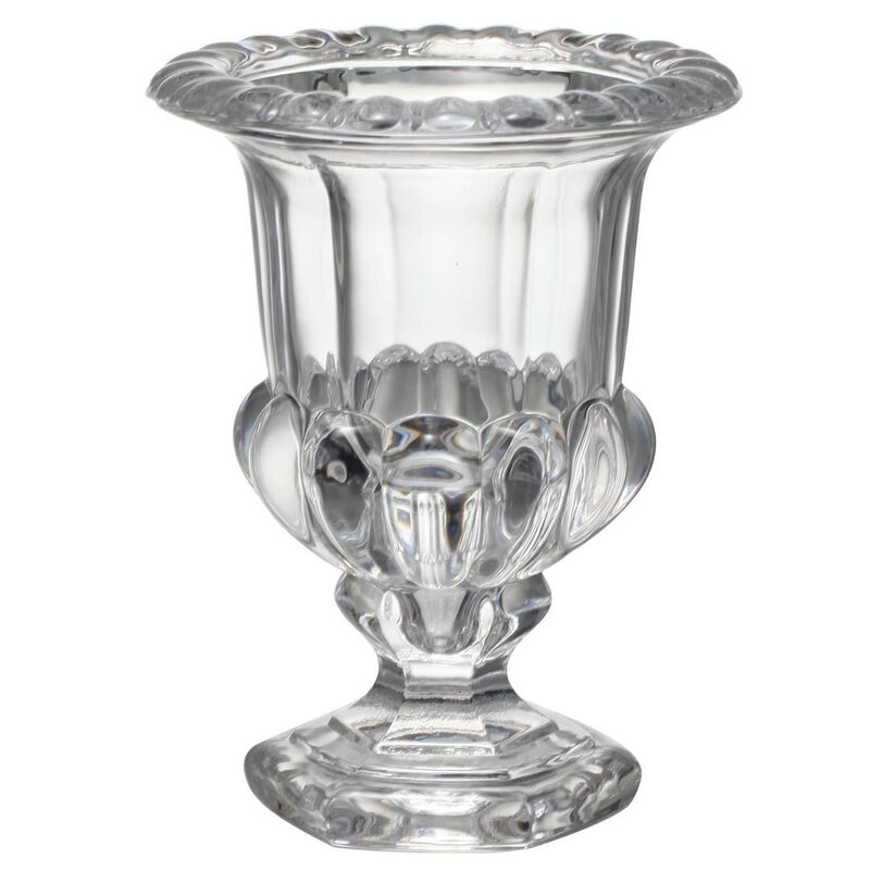 Hivvago Set of Two Clear Glass Urn Table Vases