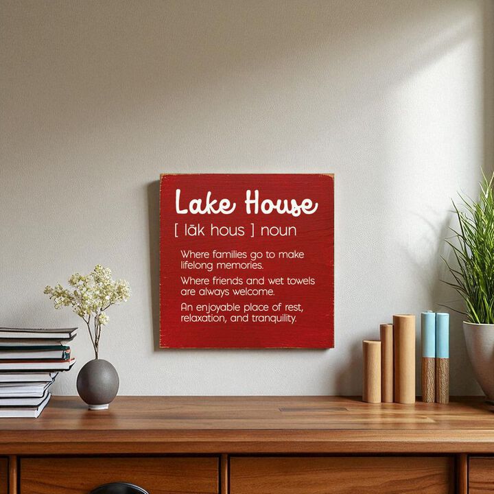 Lake House Definition Wooden Wall Sign for Cabin Decor
