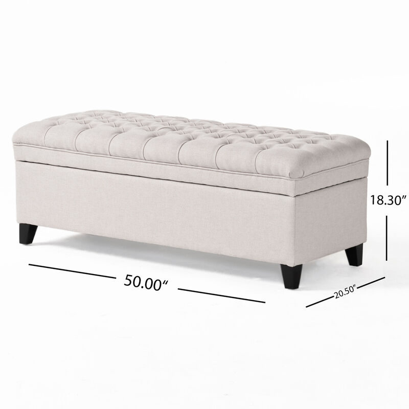 Streamdale Juliana Gray Storage Ottoman (50'' x 20.5'' x 18.3'') image number 7