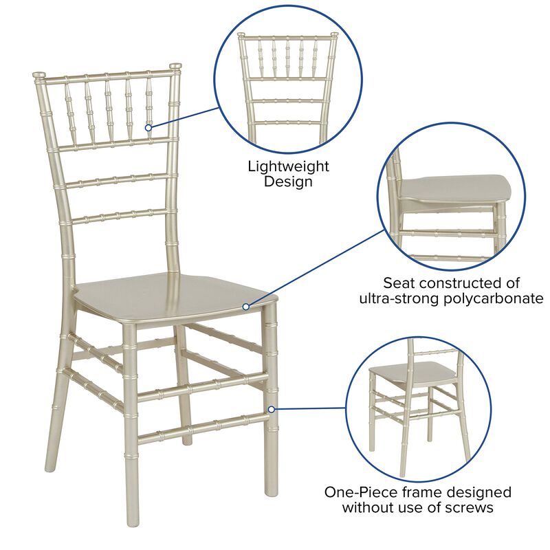 Flash Furniture HERCULES Series Champagne Resin Stacking Chiavari Chair