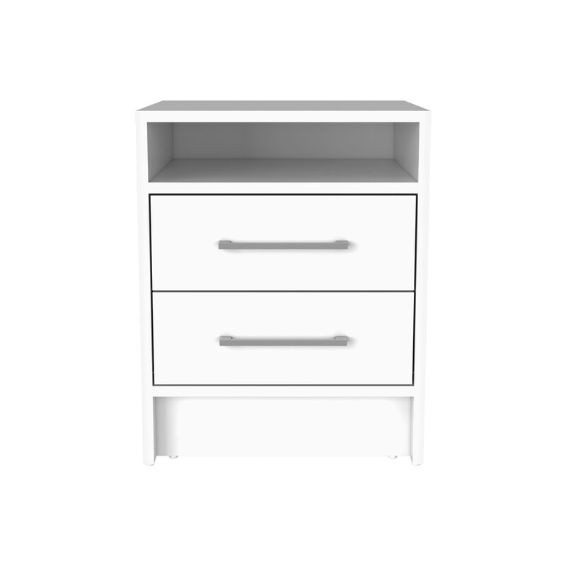 Streamdale Eter Nightstand, Superior Top, Two Drawers - White