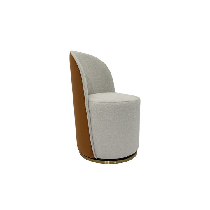 Set of 2 Dining Chair with Gray PU Seat and Matte Silver Legs