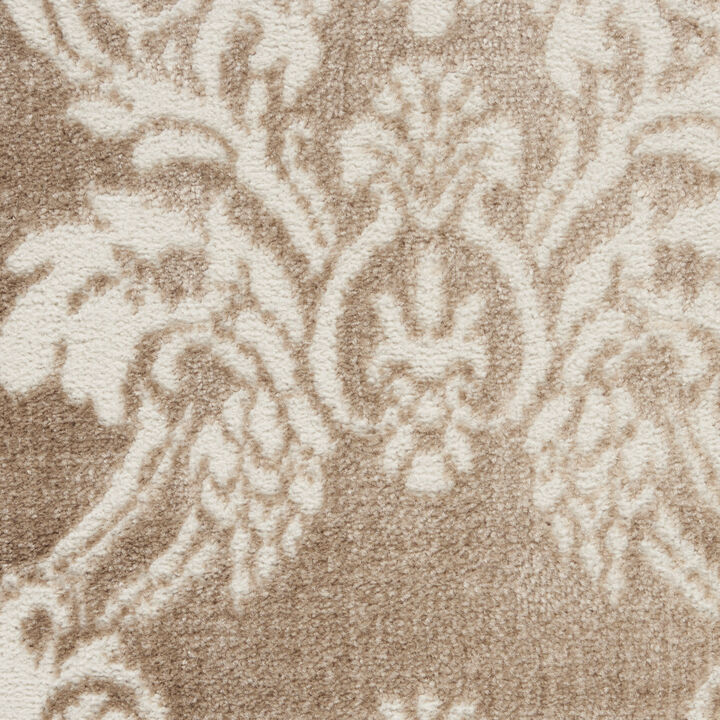 HomeRoots Damask Distressed Non Skid Area Rug