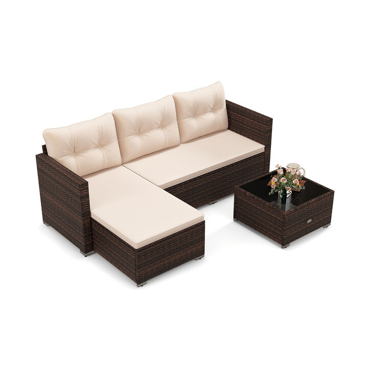 2-Piece Outdoor Furniture Set with Coffee Table & Soft Cushions for Patio or Garden