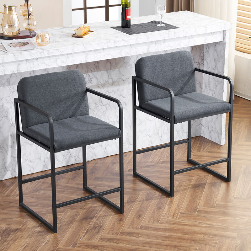 Merax Modern Upholstered Counter Height Bar Stool Set of 2