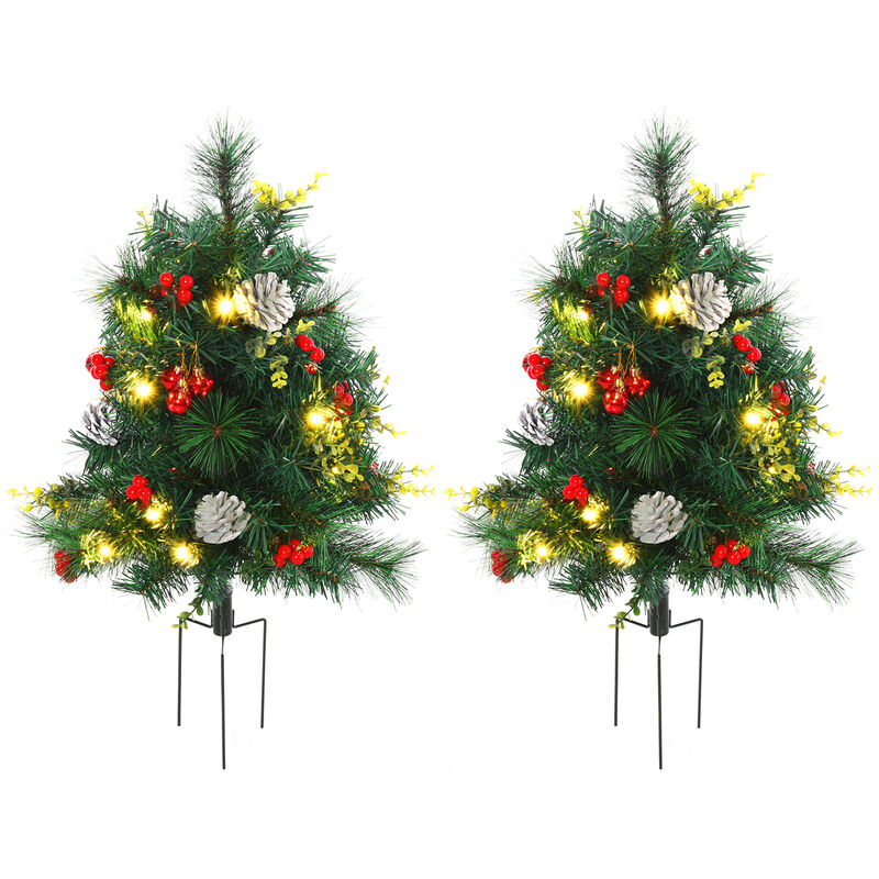 BreeBe Cordless 24in Outdoor Christmas Trees with Pre-Lit LEDs image number 0