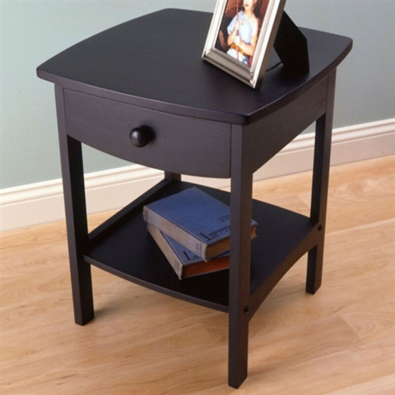 Contemporary 1-Drawer Bedroom Nightstand End Table for Storage